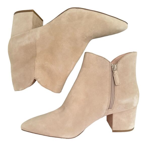 COLE HAAN NEW CAMEL SUEDE BOOTIES BOOTS MINIMAL CLASSIC 10B LUXURY VERSATILE - Picture 9 of 11